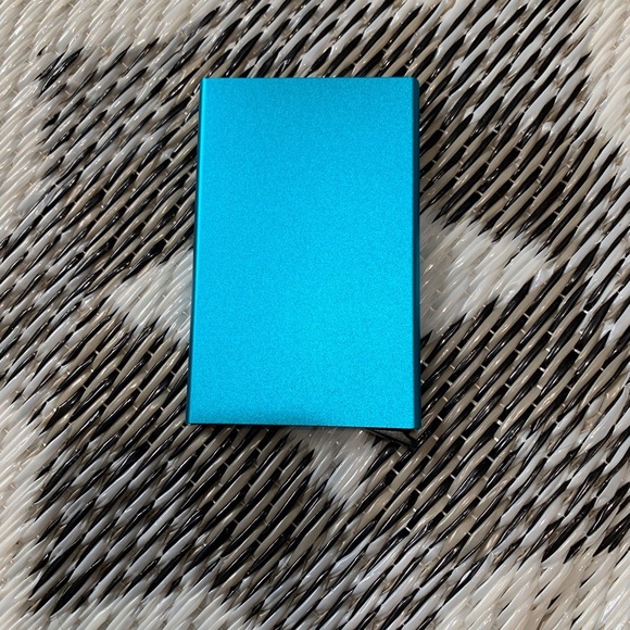 Vibrant Blue Rectangular credit card holder. - Picture 2 of 7